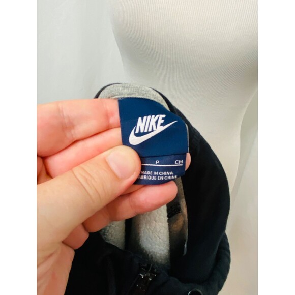 Women's Small Hoodie Nike Black White Check Full Zip Fleece Lined Athletic - Picture 8 of 9
